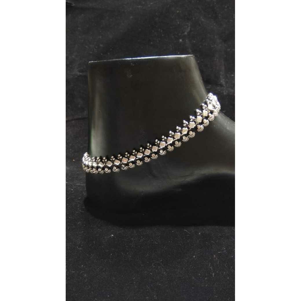 92.5 Sterling Silver Oxodize Rava Anklet(Payal) Ms-3401