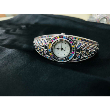 92.5 Sterling Silver Round Dail Colourfull Watch M... by 