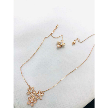 92.5 Sterling Silver Flower Dezine Rose Gold Penda... by 