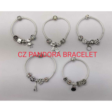 92.5 Sterling Silver Cz Pandora Pis Bracelet Kada... by 