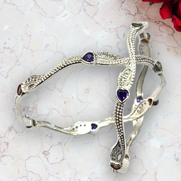 925 Silver Color Stone Bangles by 