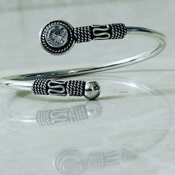 92.5 Sterling Silver Adjustable Plain Bol Kada Ms-... by 