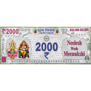 999 silver marriage card in 2000(two thousand)rs n... by 