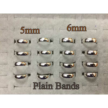 92.5 Sterling Silver 5&6(Five&Six) Mm Plain Band M... by 