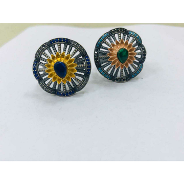 92.5 Sterling Silver Wheel Type Round Gold & Rose... by 