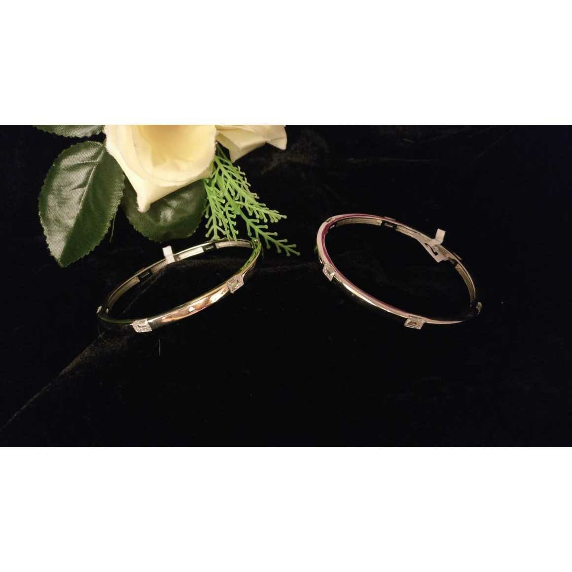 92.5 Sterling Silver Bangkok Rose Gold Bangle(Kadlk,kangan,Kada,Patla) Ms-3787