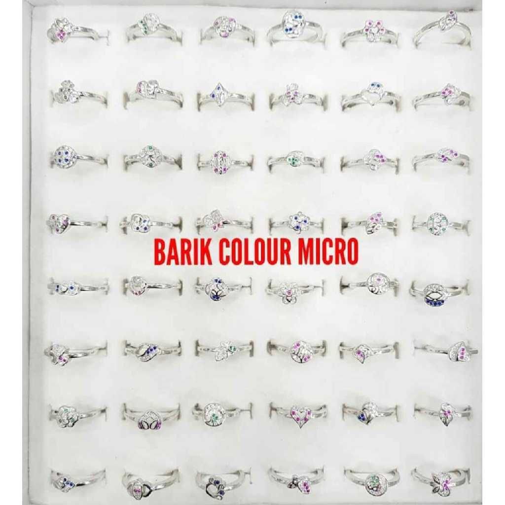 92.5 Sterling Silver Barik Color Micro Ring