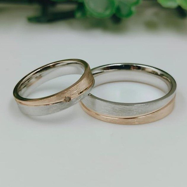 925 Silver Two Tone Couple Ring