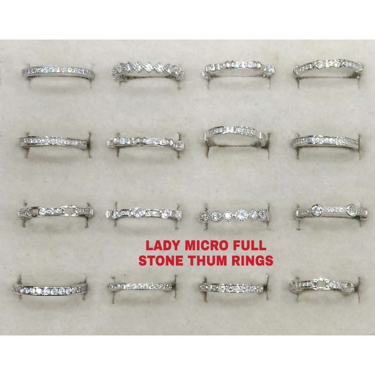 92.5 Sterling Silver Lady Micro Full Stone Thum Ring Ms-2991