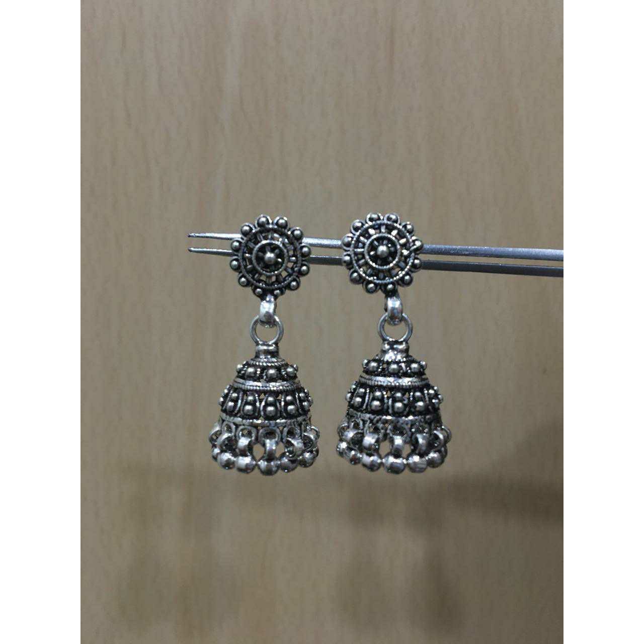 92.5 Sterling Silver Oxodize Imported Jummer Earring(Butti) Ms-3147