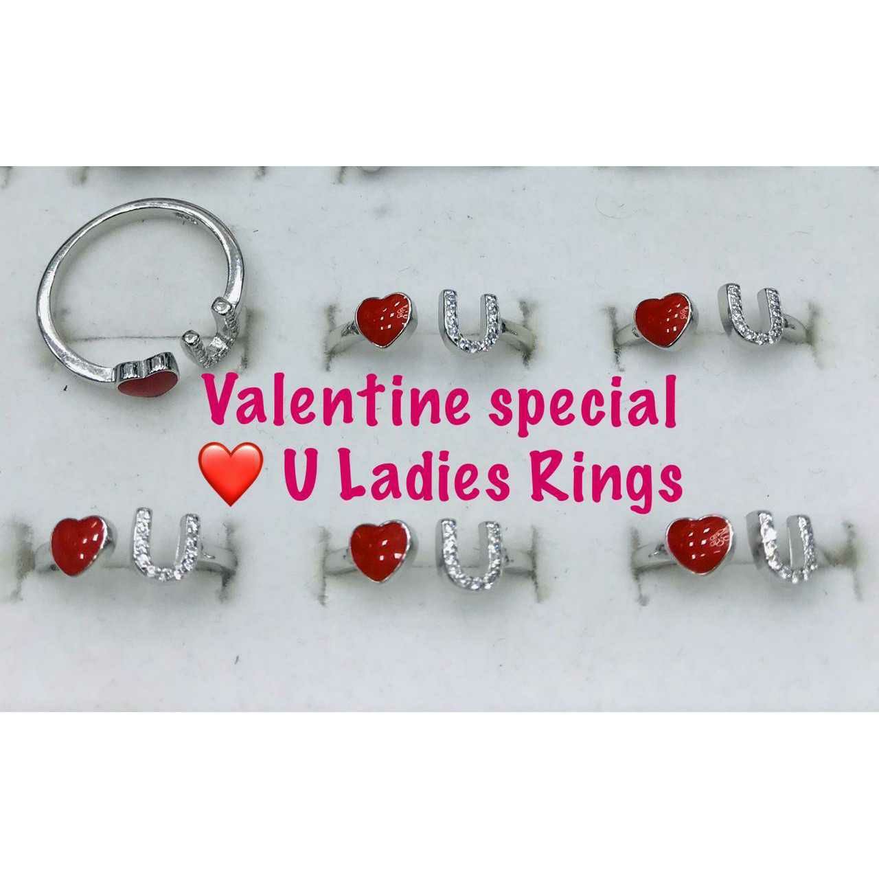 92.5 Sterling Silver Valentine Special Love(Dil) You Ladies Ring Ms-2749