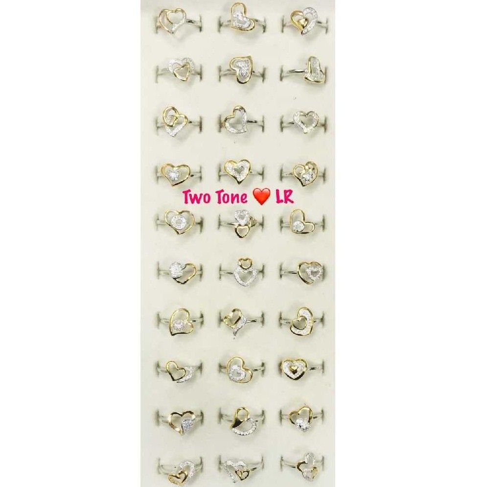 92.5 Sterling Silver Two Tone Love Ladies Ring