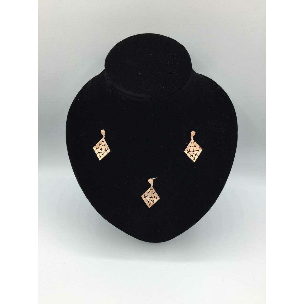 92.5 Sterling Silver Rose Gold Hollow Pendant Set Ms-3090