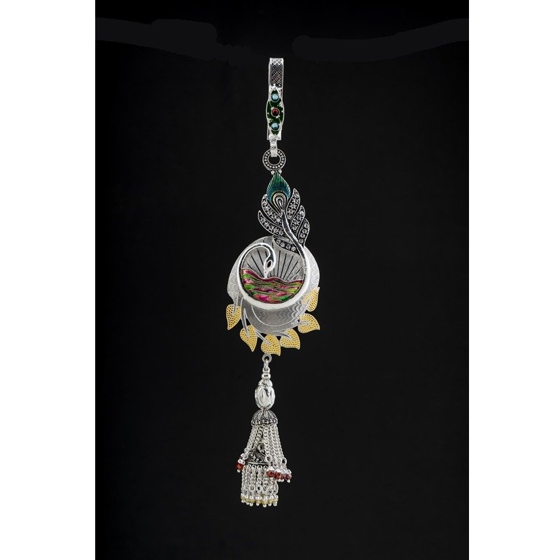 Silver stunning antique waist keychain