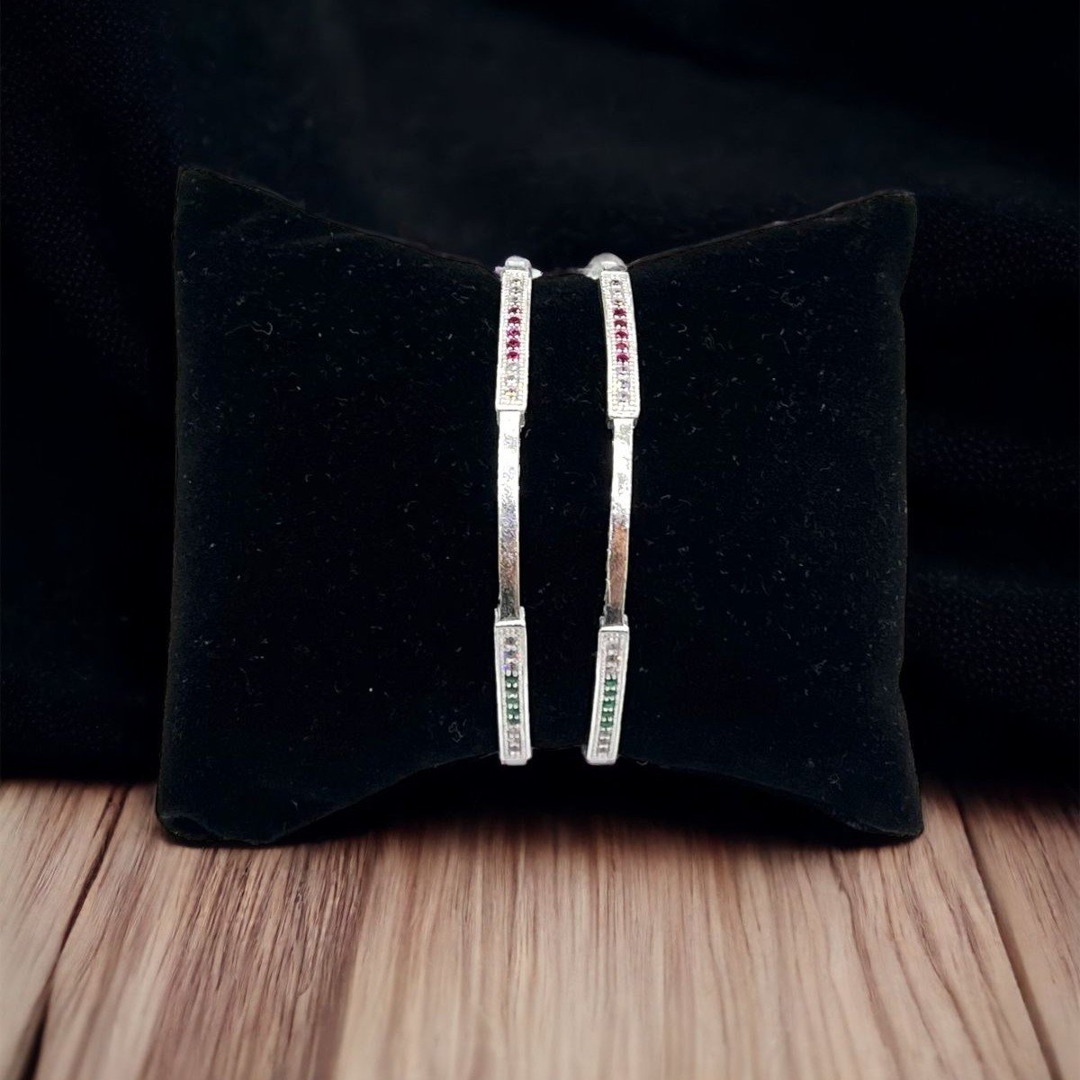 925 Silver Pink Diamond Micro Bangles