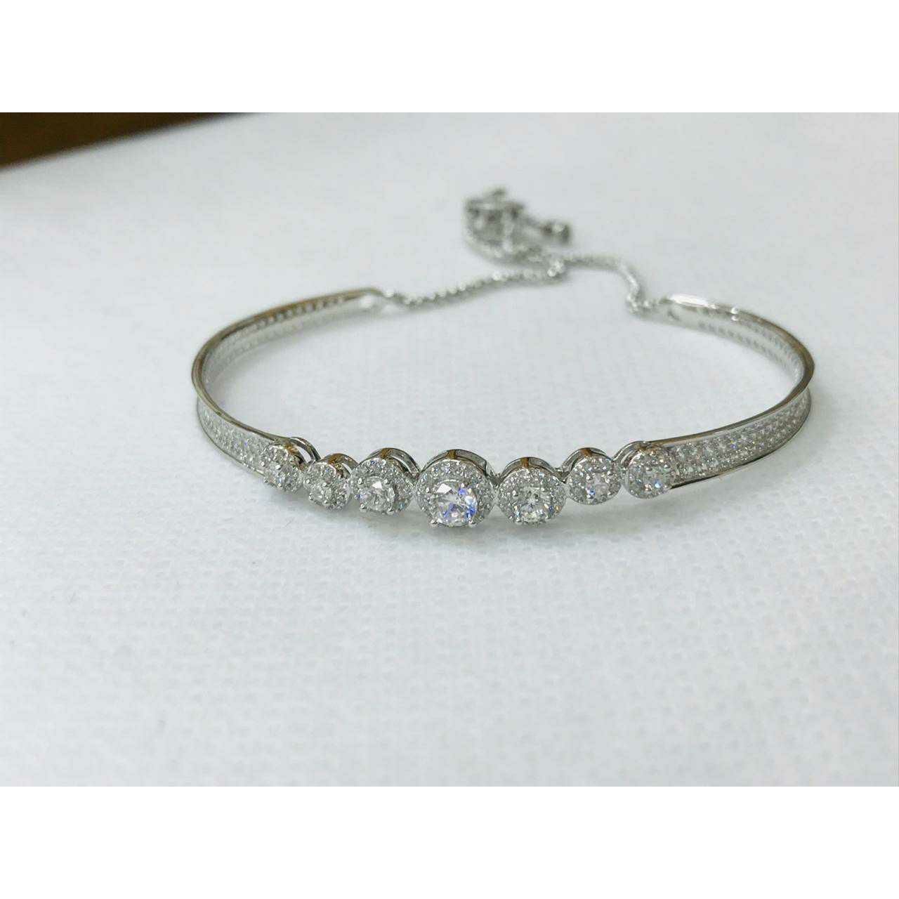 92.5 Sterling Silver Adjustable round Rodyam Bracelet Ms-3048