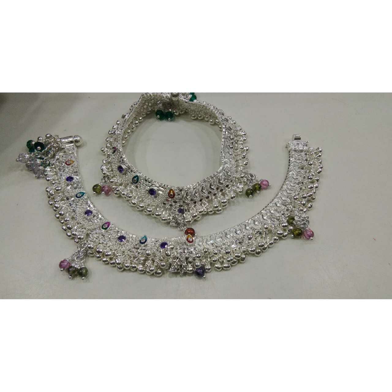 Mina Tili Nakshi Chol Ghughri Colorful Moti Round Gola Payal Ms-1331