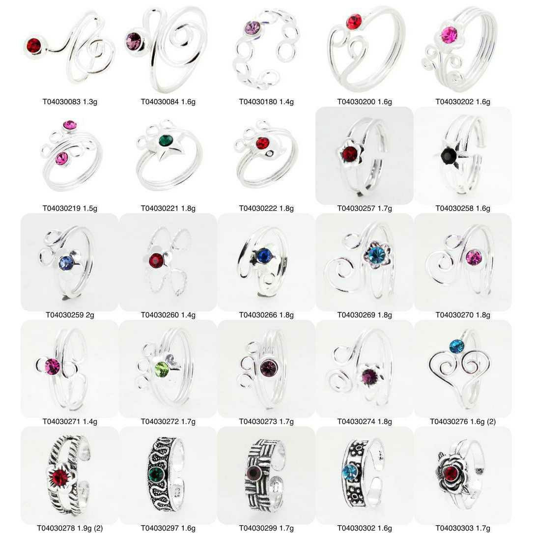 92.5 Sterling Silver Dimond Toe Ring Ms-3497