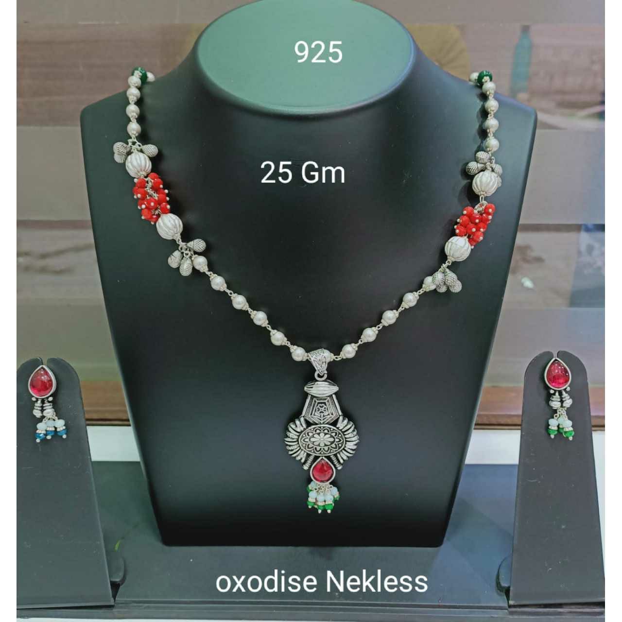 92.5 Sterling Silver Pearl Necklace Set Ms-3618