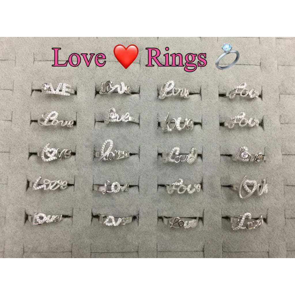 92.5 Sterling Silver Love Writting Ring Ms-2529