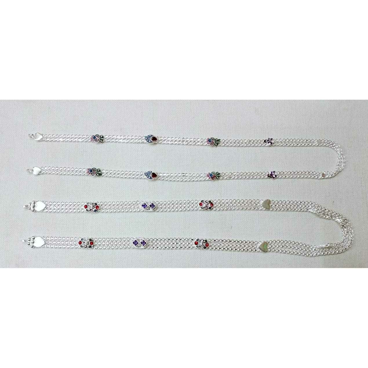 Milan Chain 2(Two,Do) Line 3(Three,Tin) Line Handmade Whitout Casting Plain White Mangalsutra Ms-1313