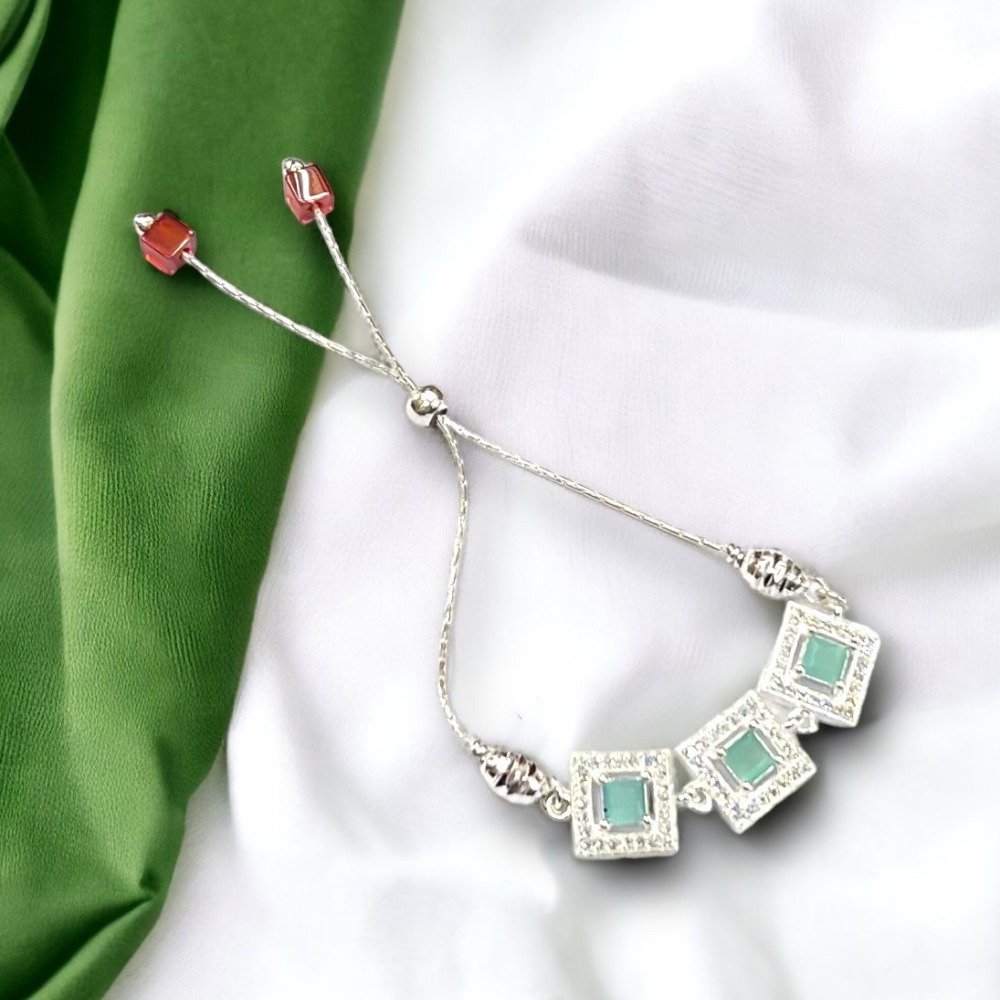 925 Silver Colorstone Adjustable Bracelet