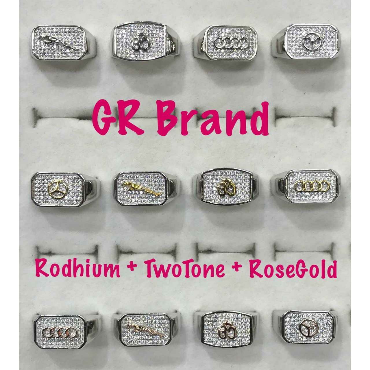 92.5 Sterling Silver Rodyam Rose Gold 2(Two) Tone Ring Ms-3076