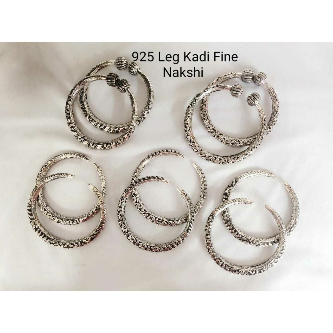 92.5 Sterling Silver Oxodize Naksi Leg Kadli(Kada) Anklet(Payal) Ms-2890