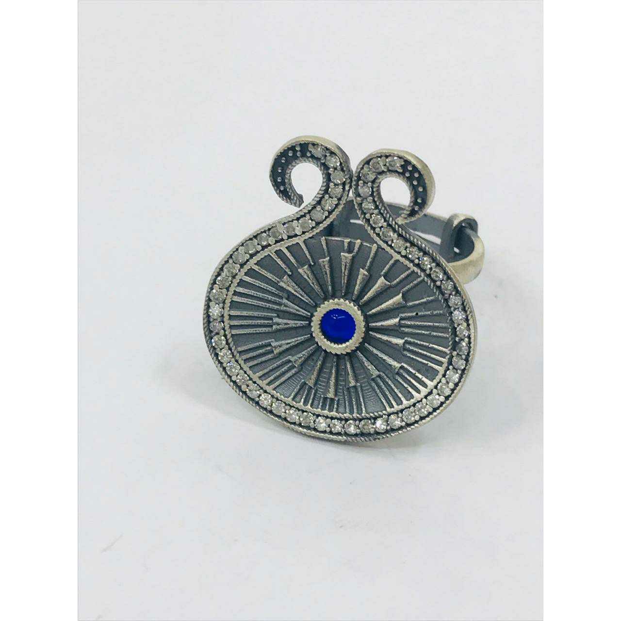 92.5 Sterling Silver Peacock Style Premium Ring Ms-3291