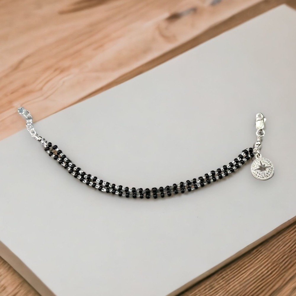 925 silver double line mangalsutra bracelet