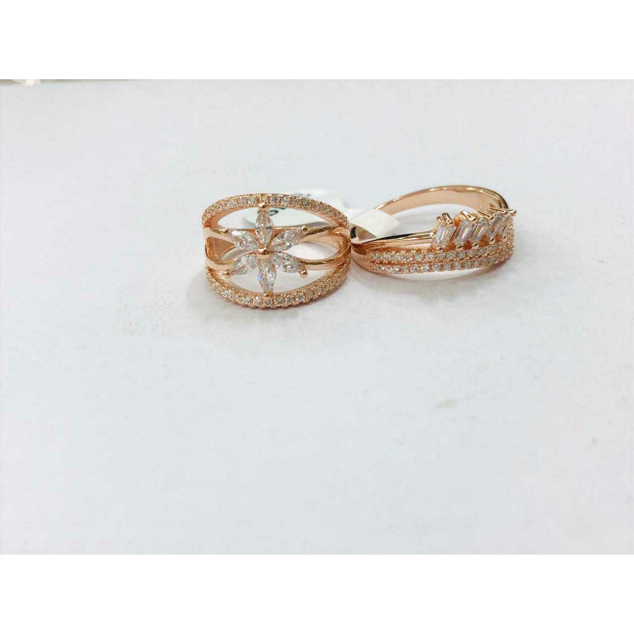 92.5 Sterling Silver Micro Rose Gold Something New Ring Ms-3362