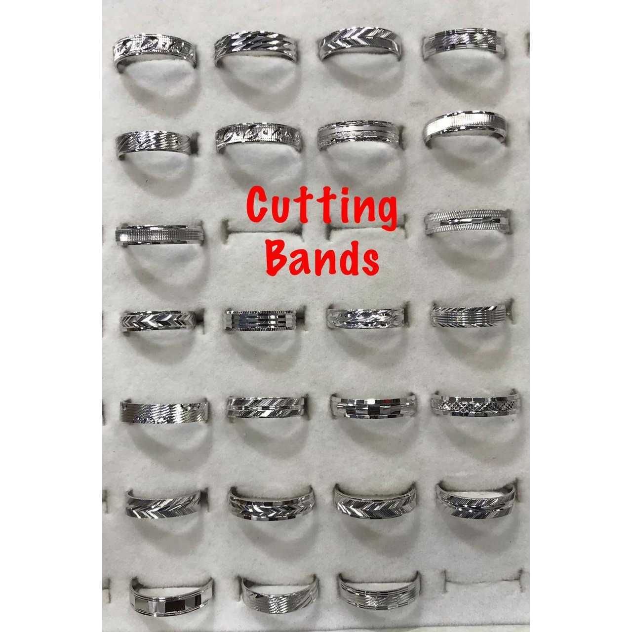 92.5 Sterling Silver Cutting Band Ring