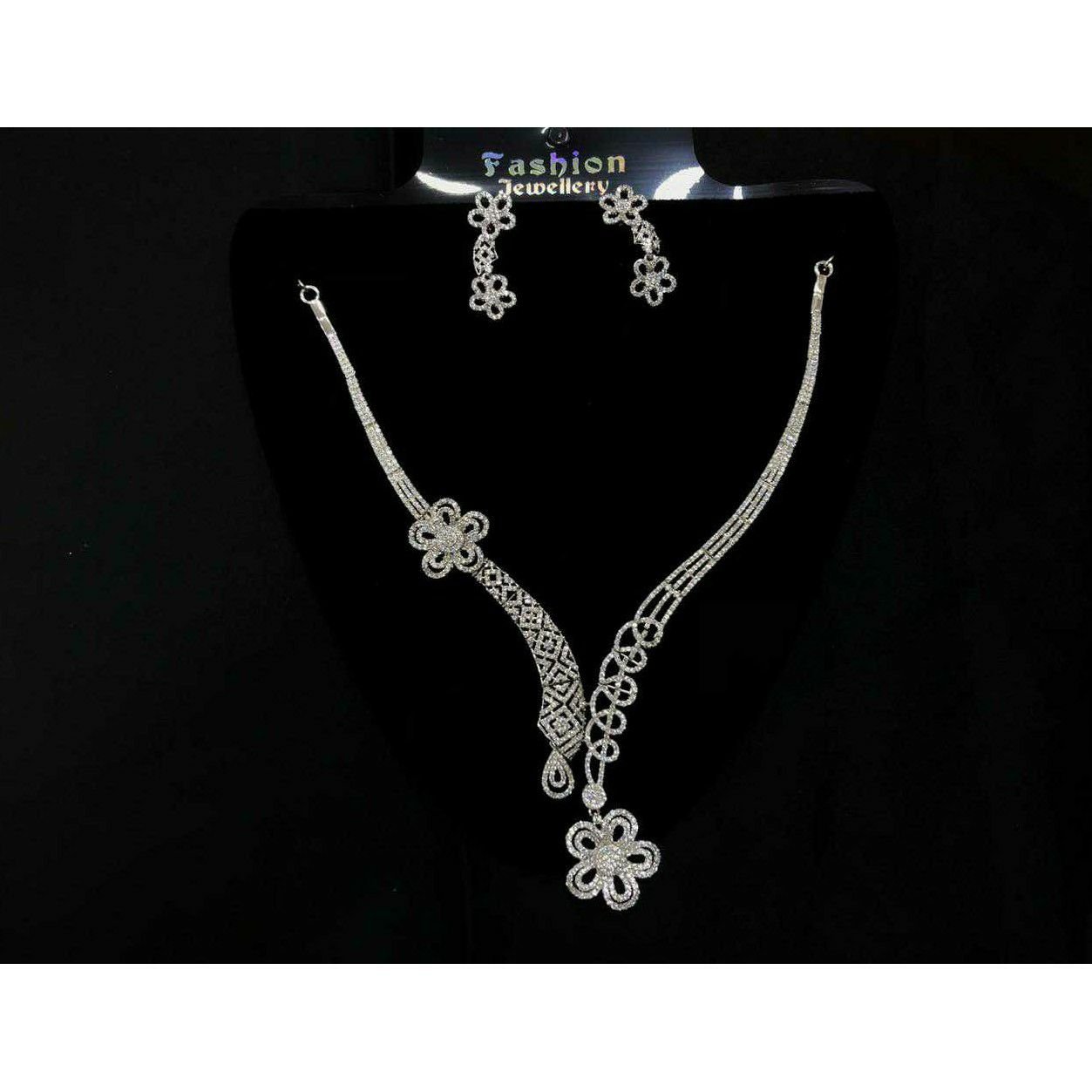 92.5 Sterling Silver Rodyam full Size Micro Necklace Set Ms-3926