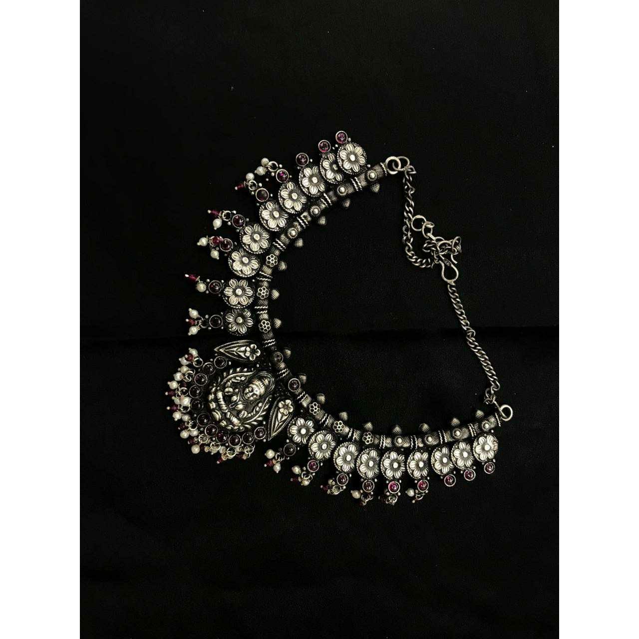 92.5 Sterling Silver Full Size Oxodize Religious Pis Necklace Ms-3953