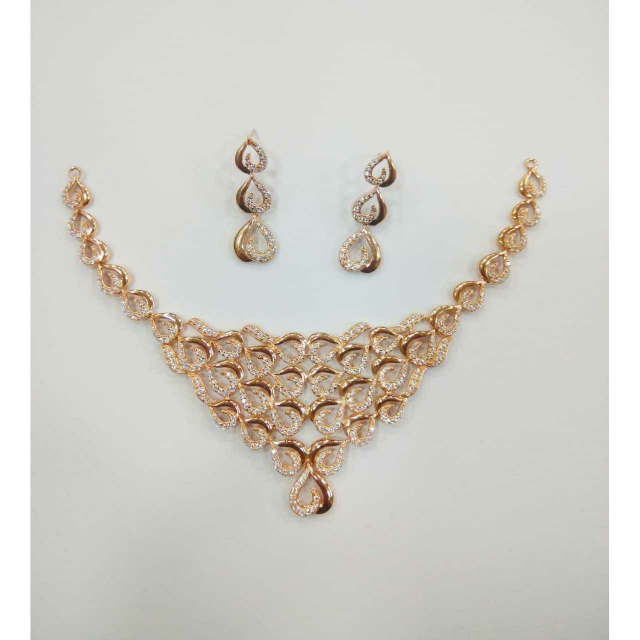 92.5 Sterling Silver Heart Shape Pis Sitting Necklace Set Ms-3729