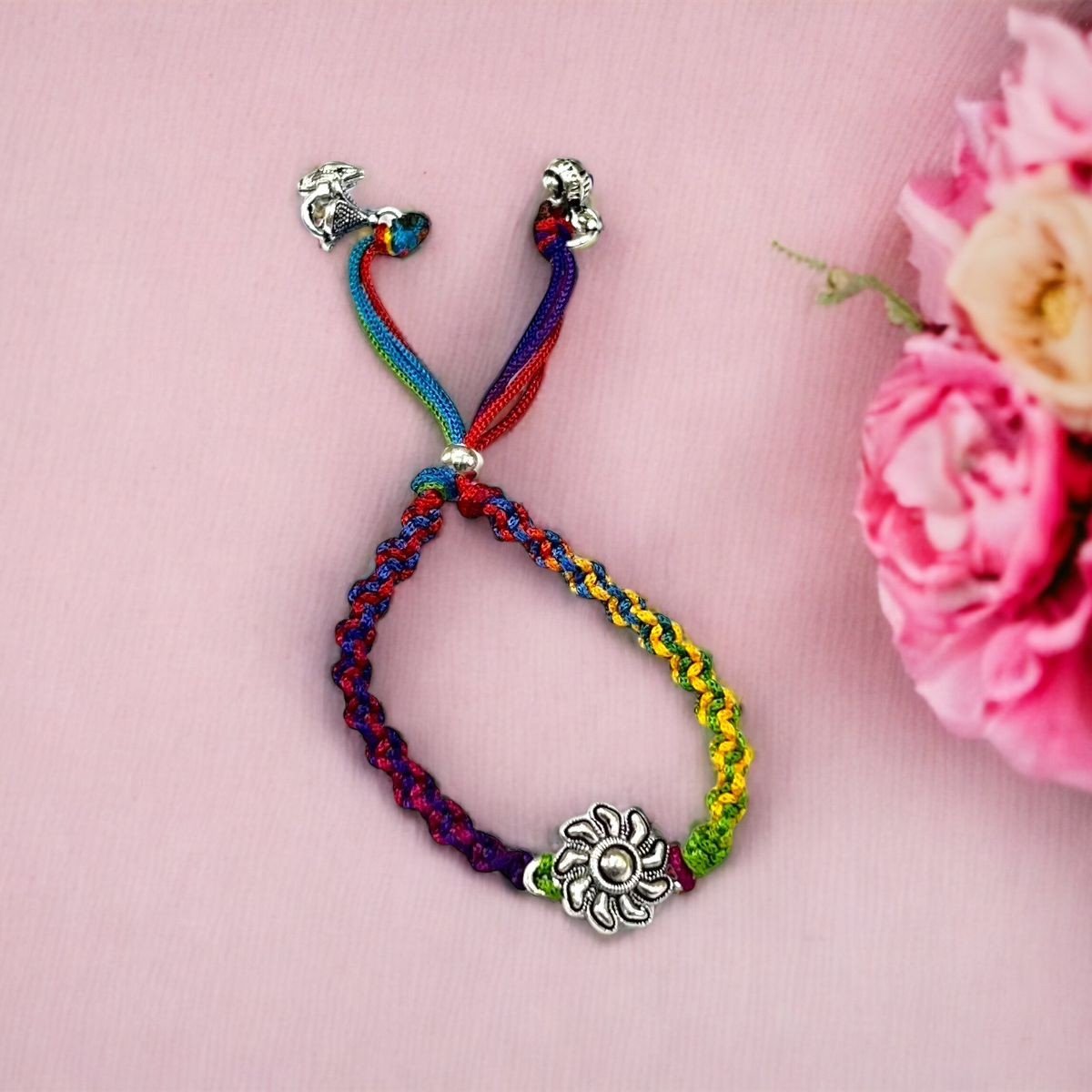 925 Silver Colorful Tread Bhabhi Rakhi