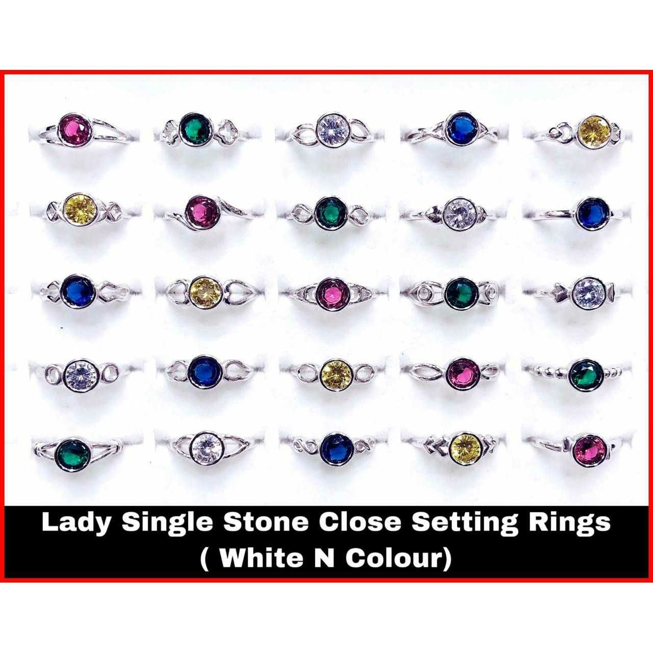 92.5 Sterling Silver Lady Single Stone Close Sitting Ring Ms-3553